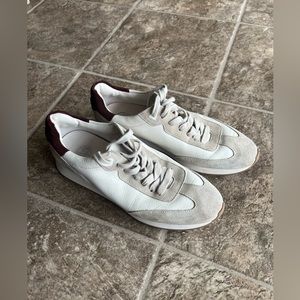 Massimo Dutti Womens White Leather  Sneakers Size 10 Women's